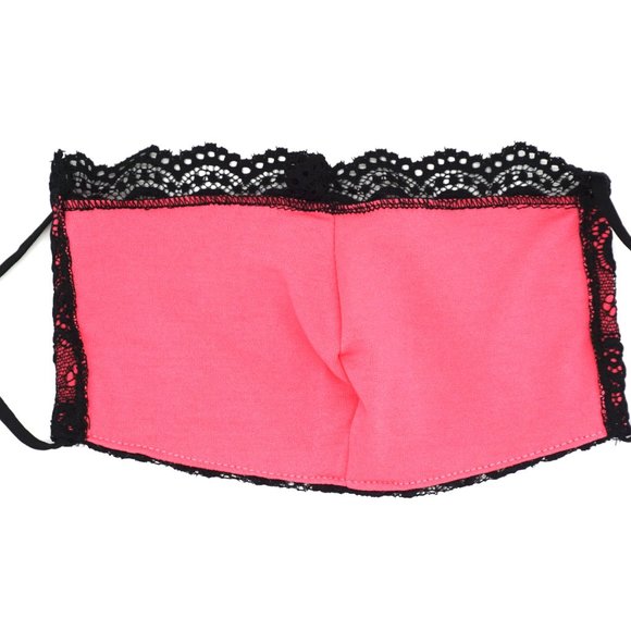 Black & pink Lace Face Mask Dust mask Fashion mask - Picture 3 of 7